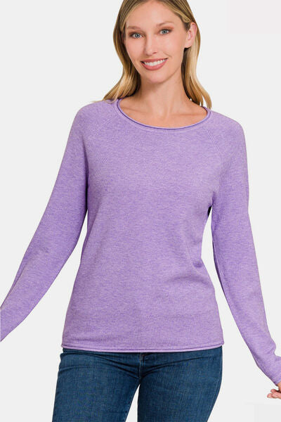 Janella Rolled Round Neck Long Sleeve Sweater - Online Exclusive