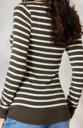 Callie Striped Snap Down Cardigan - Online Exclusive