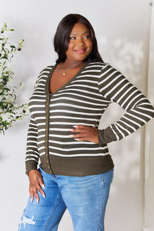 Callie Striped Snap Down Cardigan - Online Exclusive