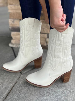 Raylyn Ivory Mid-Calf Boot | Sparkles & Lace Boutique
