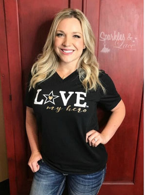 Love My Hero Tee - Army | Sparkles & Lace Boutique