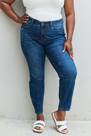 Judy Blue Mid Rise Cropped Relax Fit Jeans - Online Exclusive | Sparkles & Lace Boutique