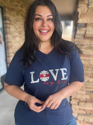 Love My Hero Tee - Fire | Sparkles & Lace Boutique