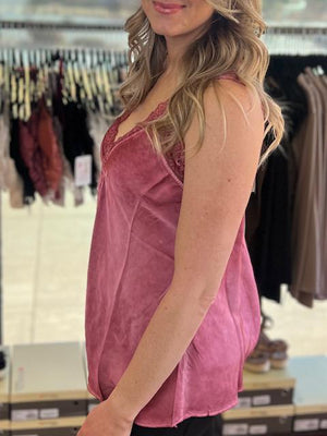 Cassandra Lace Cami In Cherry Blossom | Sparkles & Lace Boutique