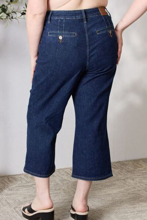 Judy Blue High Waist Cropped Wide Leg Jeans - Online Exclusive