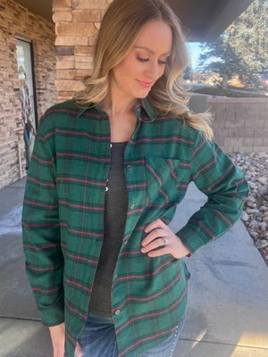 Lyla Green Classic Long Sleeve Flannel | Sparkles & Lace Boutique