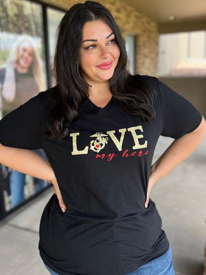 Love My Hero Tee - Marines | Sparkles & Lace Boutique