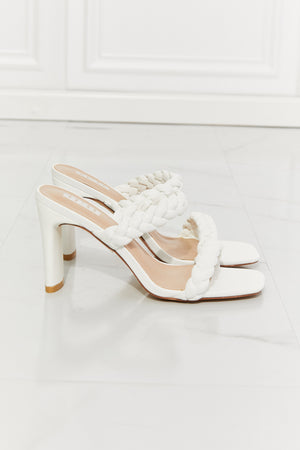 Miley Braided Block Heel Sandal in White - Online Exclusive | Sparkles & Lace Boutique