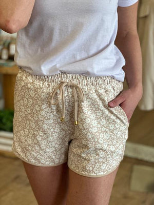 Everyday Shorts - Wishlist Neutral Floral | Sparkles & Lace Boutique