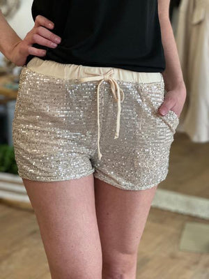 Everyday Shorts - Champagne Sequins | Sparkles & Lace Boutique