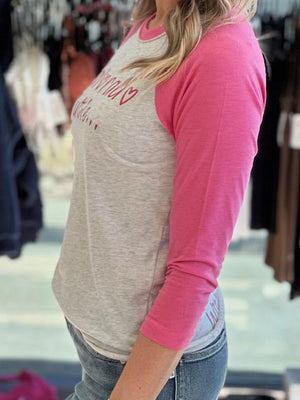 Colorado Cutie Vintage Pink and Light Gray Baseball Tee | Sparkles & Lace Boutique