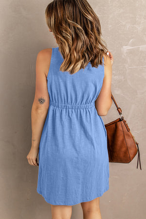 Mady Sleeveless Button Down Mini Dress - Online Exclusive | Sparkles & Lace Boutique