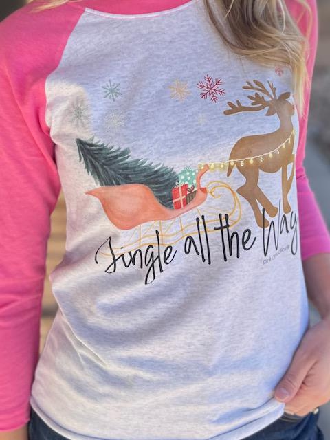 Jingle All the Way Vintage Boyfriend Tee | Sparkles & Lace Boutique