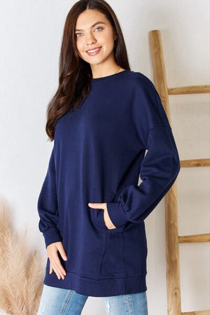 Emily Oversized Round Neck Long Sleeve Sweatshirt - Online Exclusive