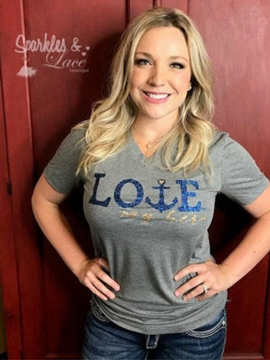 Love My Hero Tee - Navy | Sparkles & Lace Boutique