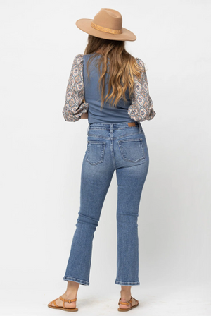 Judy Blue Mid-Rise Demi Cropped Bootcut Jeans | Sparkles & Lace Boutique