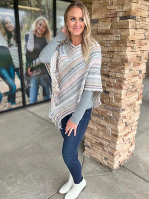 Lizzy Poncho Sweater | Sparkles & Lace Boutique
