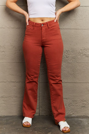 Judy Blue Mid Rise Slim Bootcut Terracotta Jeans - Online Exclusive | Sparkles & Lace Boutique