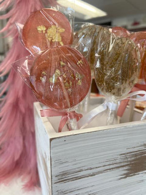 Decadent Rosé Wine Sparkle Lollipops - Rosé Wine Flavor | Sparkles & Lace Boutique