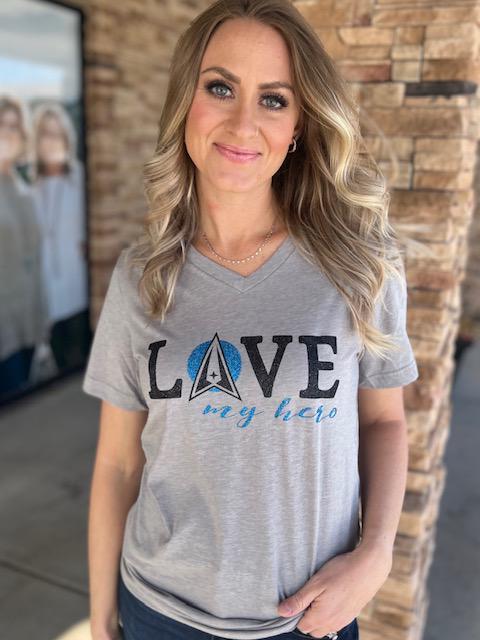Love My Hero Tee - Space Force | Sparkles & Lace Boutique