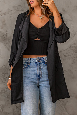 Julia Drawstring Hooded Longline Jacket - Online Exclusive | Sparkles & Lace Boutique