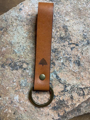 Pine Top Leather Keychain in English Tan | Sparkles & Lace Boutique