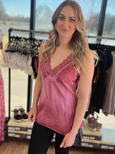 Cassandra Lace Cami In Cherry Blossom | Sparkles & Lace Boutique