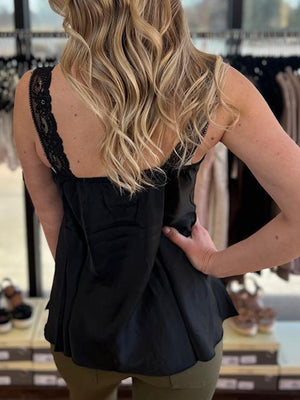 Cassandra Lace Cami In Black | Sparkles & Lace Boutique
