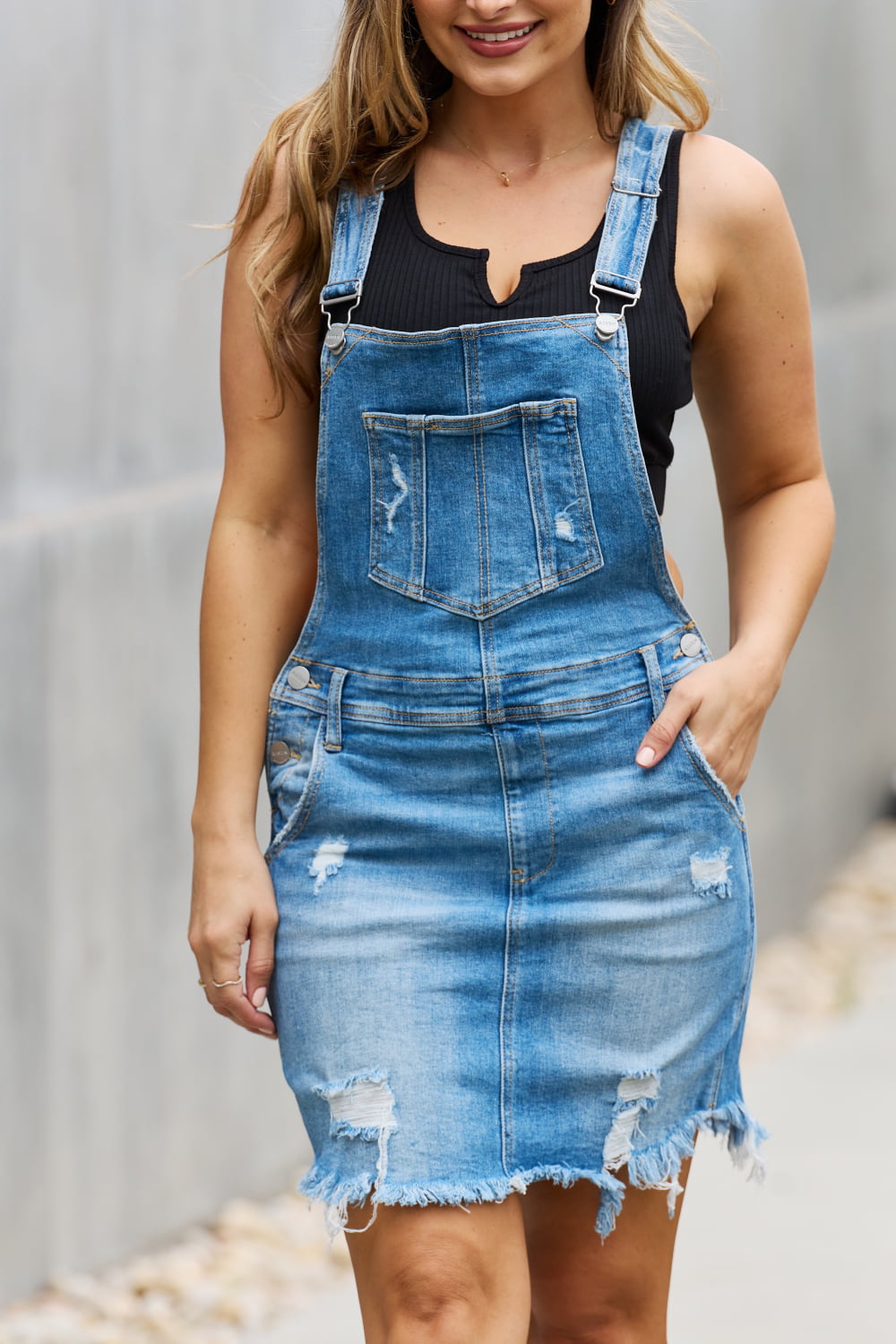 Olivia Denim Overall Mini Dress by Risen - Online Exclusive