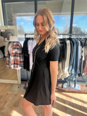 Felicity Black Dress with Built-in Shorts | Sparkles & Lace Boutique