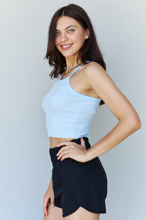 Kinsley Soft Modal Short Strap Ribbed Tank Top in Blue - Online Exclusive | Sparkles & Lace Boutique