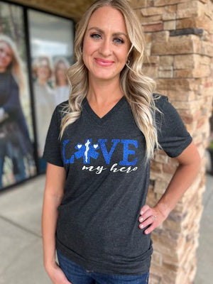 Love My Hero Tee - EMS | Sparkles & Lace Boutique