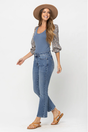 Judy Blue Mid-Rise Demi Cropped Bootcut Jeans | Sparkles & Lace Boutique
