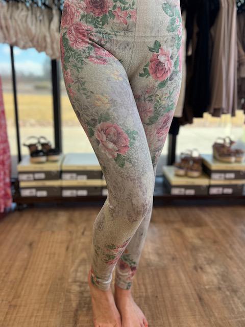 Havyn Baroque Floral Sublimation Print M.Rena High Waist Leggings | Sparkles & Lace Boutique
