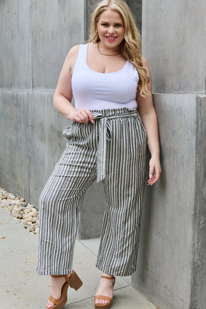 Georgia Paperbag Waist Striped Culotte Pants - Online Exclusive | Sparkles & Lace Boutique