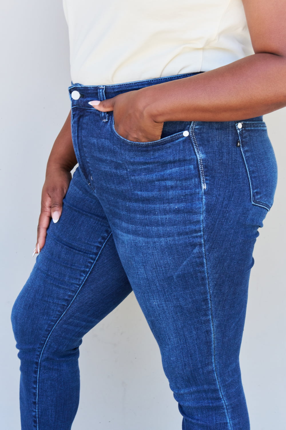 Judy Blue Midrise Crinkle Ankle Skinny Jeans – Strawberry Moon Boutique