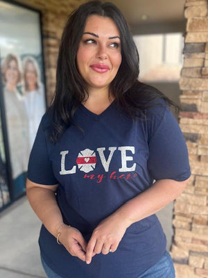 Love My Hero Tee - Fire | Sparkles & Lace Boutique