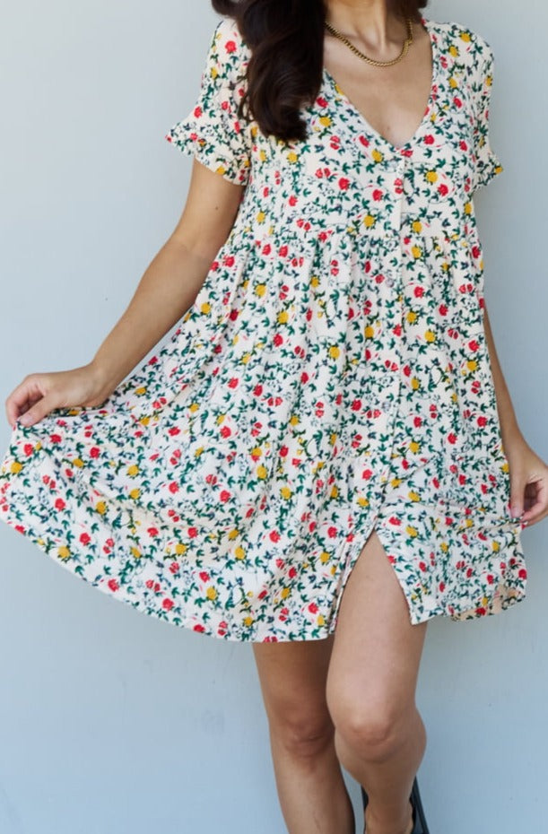 Floral Print Drawstring Button Front Swing Dress | Maxi dress, Half sleeve  dresses, Maxi dress party