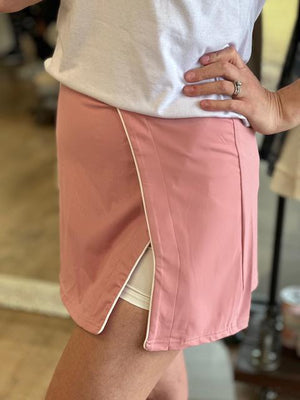 Steffi Pink Tennis Skirt with Built-in Shorts | Sparkles & Lace Boutique